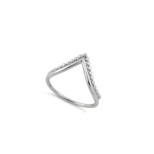 🥰 Chevron Beaded STERLING SILVER RING